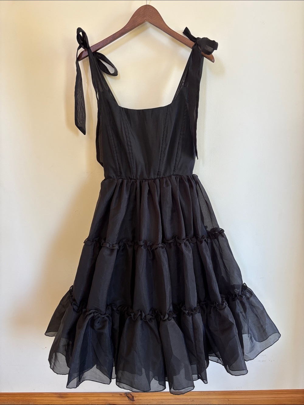 Wild Rose & Sparrow Siena Fairytale Ruffle Dress in Black Swan